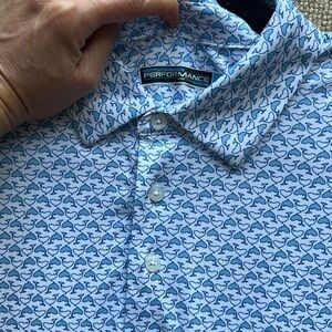 Roundtree & Yorke Performance Polo – Whale Print – Men’s Large